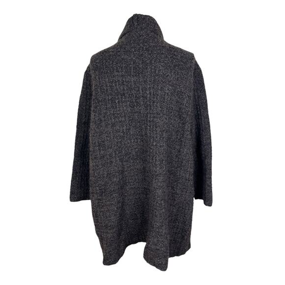 Eileen Fisher Organic Wool Alpaca Knit Cardigan Sweater Brown Funnel Neck Sz XL - Picture 4 of 8